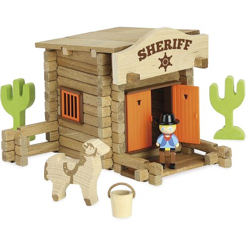 Jeujura fa építőkészlet Sheriff 80 db-os