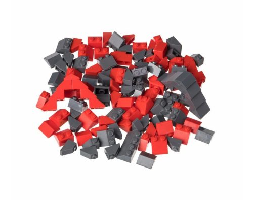 LW Toys kompatibilis építőjáték Creative tetőelemek készlet piros és sötétszürke 120 db