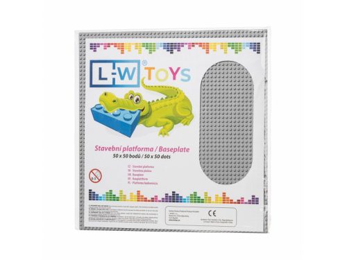 LW Toys kompatibilis építőjáték tábla / alap 50x50 nagy világosszürke