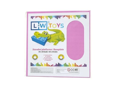 LW Toys kompatibilis építőjáték tábla / alap 50x50 rózsaszín