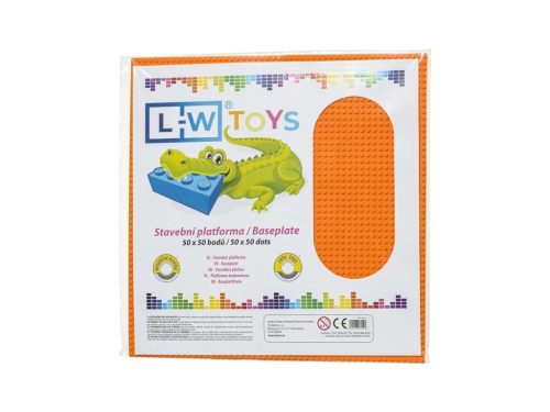 LW Toys kompatibilis építőjáték tábla / alap 50x50 narancssárga