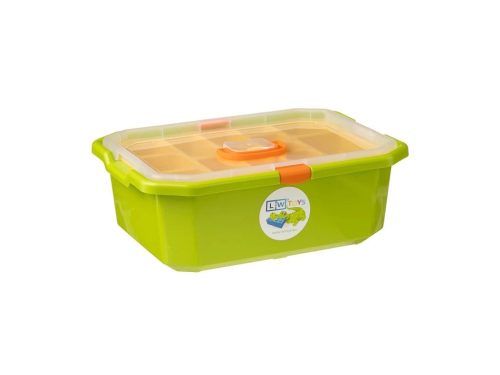 LW Toys kompatibilis építőjáték műanyag tároló doboz + rendszerező betéttel