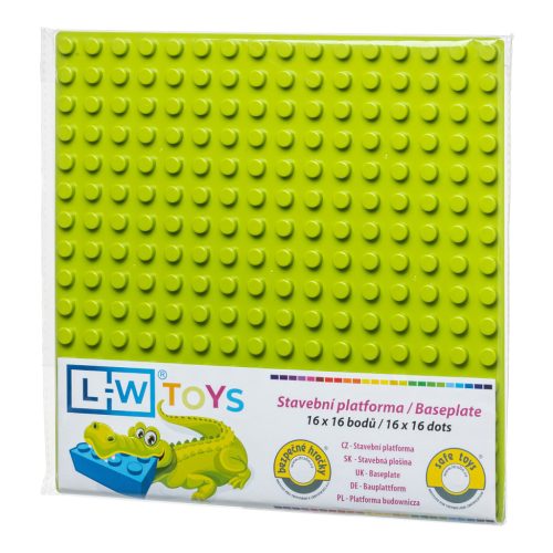 LW Toys kompatibilis építőjáték Junior tábla / alap 16x16 zöld