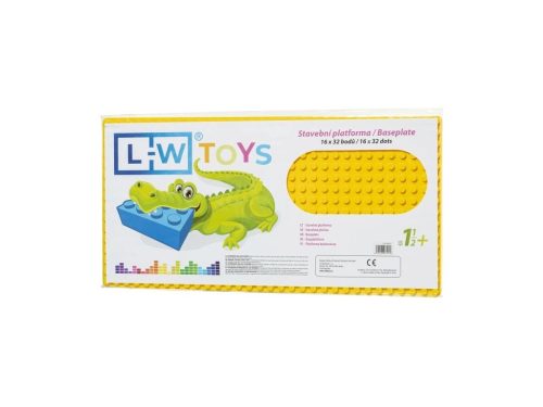 LW Toys kompatibilis építőjáték tábla / alap 16x32 sárga