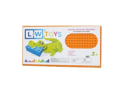 LW Toys kompatibilis építőjáték tábla / alap 16x32 narancssárga