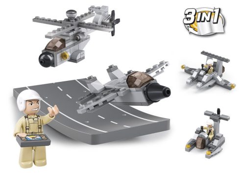 Sluban kompatibilis építőkészlet Army M38-B0537H katonai drónok 3 az 1-ben 104 db