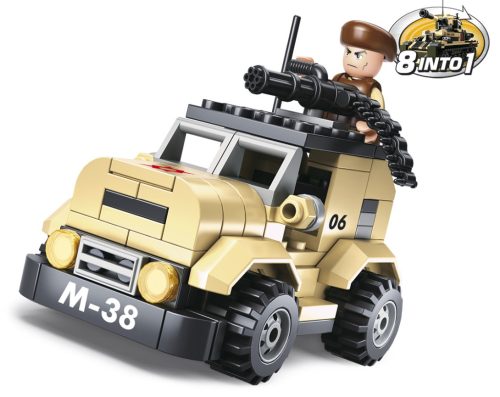 Sluban kompatibilis építőkészlet Army 8into1 M38-B0587A  Járőrautó 102 db