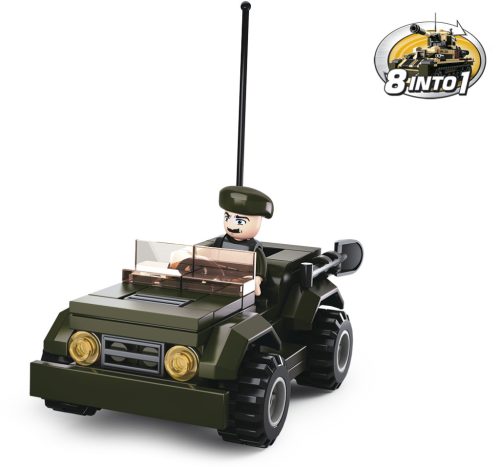 Sluban kompatibilis építőkészlet Army 8into1M38-B0587F Jeep 82 db