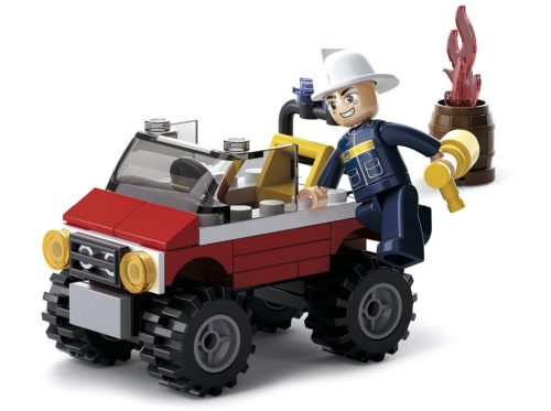 Sluban kompatibilis építőkészlet Fire M38-B0621 Tűzoltó Jeep 58 db