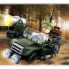 Sluban kompatibilis építőkészlet Army WWII M38-B0678B 4into1 Patrol Jeep 91 db