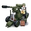 Sluban kompatibilis építőkészlet Army WWII M38-B0678C 4into1 légelhárító ágyú 77 db