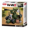 Sluban kompatibilis építőkészlet Army WWII M38-B0678C 4into1 légelhárító ágyú 77 db