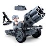 Sluban kompatibilis építőkészlet Army WW2 M38-B0680A rakétavető 84 db