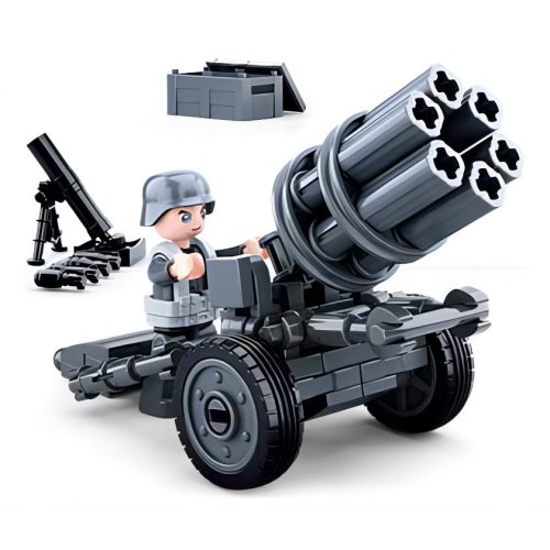 Sluban kompatibilis építőkészlet Army WW2 M38-B0680A rakétavető 84 db