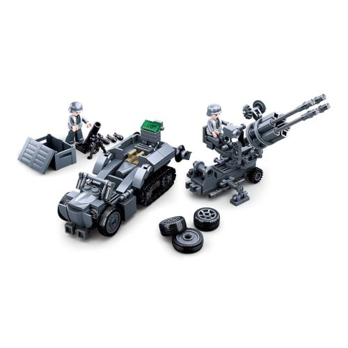 Sluban kompatibilis építőkészlet Army WW2 M38-B0681 Német légvédelmi felszerelés készlet 368 db