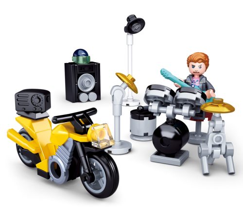Sluban kompatibilis építőkészlet Town Motorcycle M38-B0717B Dobos, motorkerékpárral 76 db