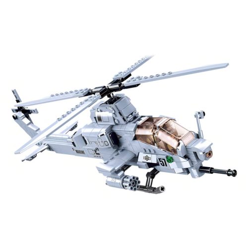 Sluban kompatibilis építőkészlet Army M38-B0838 AH-17 Viper Attack "Apachi" Harci Helikopter 482 db