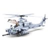 Sluban kompatibilis építőkészlet Army M38-B0838 AH-17 Viper Attack "Apachi" Harci Helikopter 482 db