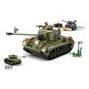 Sluban kompatibilis építőkészlet Army WWII M38-B0860 M26 Pershing M26 tank 2 az 1-ben és légelhárító ágyú 742 db