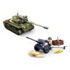 Sluban kompatibilis építőkészlet Army WWII M38-B0860 M26 Pershing M26 tank 2 az 1-ben és légelhárító ágyú 742 db