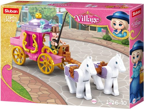 Sluban kompatibilis építőkészlet Girls Dream Village M38-B0872 Lovaskocsi lovakkal 139 db