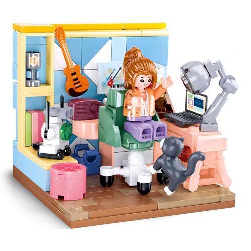 Sluban kompatibilis építőkészlet Girls Dream Mini Handcraft M38-B1016B Tanulószoba 216 db