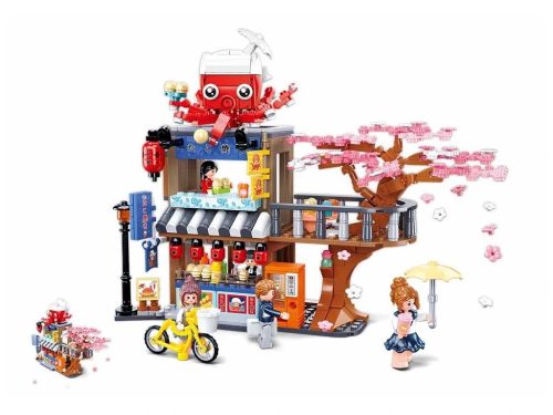 Sluban kompatibilis építőkészlet Girls Dream M38-B1019 Tako Yaki japán bisztró 548 db