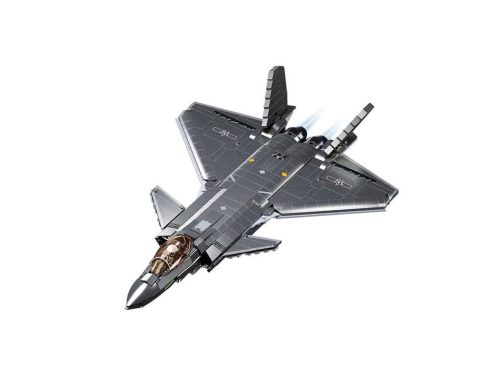 Sluban kompatibilis építőkészlet Army M38-B1187 J-20 lopakodó repülőgép fémbevonattal 953 db