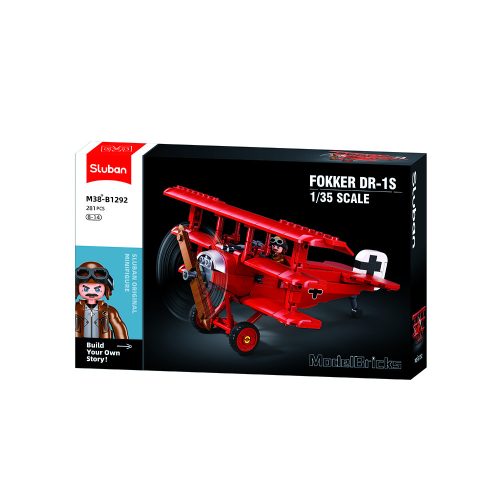 Sluban Model Bricks M38-B1292 Trojplošník Fokker DR-1 1.35