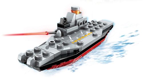 Qman kompatibilis építőjáték QM-09 kétéltű páncélos 1803-2 Black Gull teherhajó 38 db