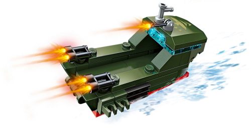 Qman kompatibilis építőjáték QM-09 Amphibious Panzer 1803-3 Grampus légpárnás jármű 46 db