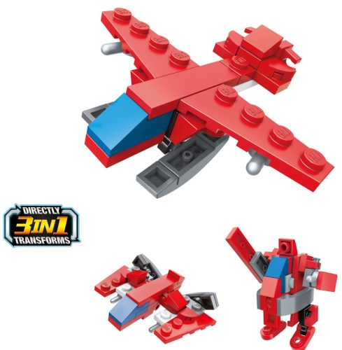 Qman kompatibilis építőjáték Trans Collector 2104-3 Tűzoltó repülőgép 3 az 1-ben 30 db