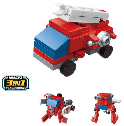 Qman kompatibilis építőjáték Trans Collector 2104-5 Tűzoltóautó 3 az 1-ben 37 db