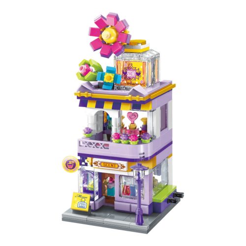Qman kompatibilis építőjáték City Corner K28003 Parfüméria 320 db