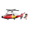 Qman kompatibilis építőjáték Mine City Fire Line W12011-2 mentőhelikopter 91 db