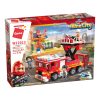 Qman kompatibilis építőjáték Mine City Fire Line W12013 darus vízágyús tűzoltó 539 db