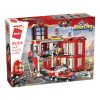 Qman kompatibilis építőjáték Mine City Fire Line W12014 tűzoltóállomás 693 db