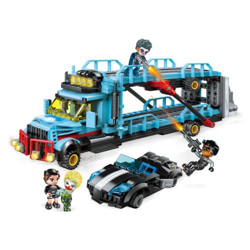 Qman kompatibilis építőjáték Police Battle Force W1929 Truck Heist 121 db