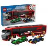 LEGO City 60445 F1-es kamion, RB20 és AMR24 F1-es autókkal