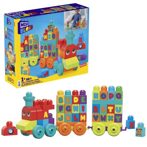 MEGA Bloks BIG nagy építőkocka készlet vonatos ABC 60db-os készlet (Fisher-Price)