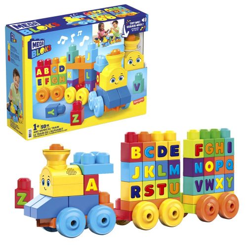 MEGA Bloks BIG nagy építőkocka készlet betűs vonatos 50db-os készlet (Fisher-Price)