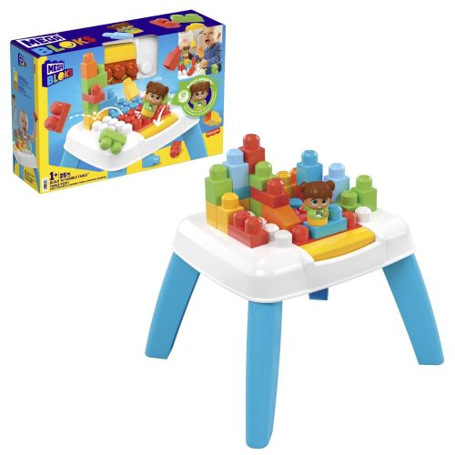 MEGA Bloks BIG nagy építőkocka készlet építő és forgatós asztallal 25db-os készlet (Fisher-Price)