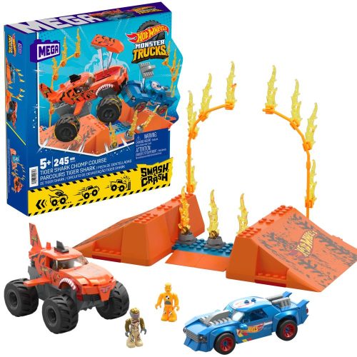 MEGA Construx Hot Wheels kompatibilis építőjáték Monster Trucks Tiger Shark Chomp Course