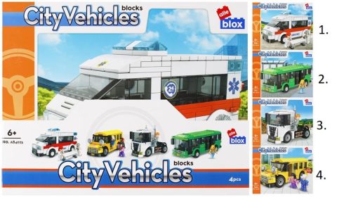Alleblox kompatibilis építőjáték City Vehicles Járművek 211-255 db (többféle) 1 szett