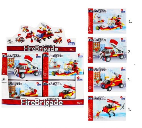 Alleblox kompatibilis építőjáték Fire Brigade 63-64 db Tűzoltó jármű (többféle) 1 db
