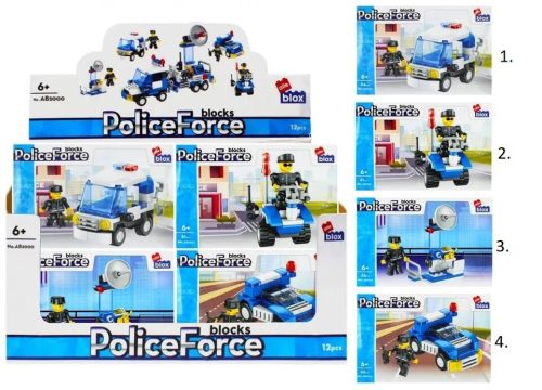 Alleblox kompatibilis építőjáték Police Force Rendőrségi járművek 61-65 db (többféle) 1 db