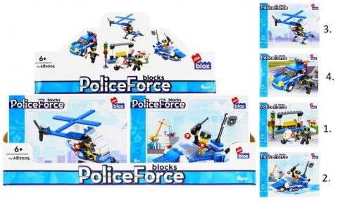 Alleblox kompatibilis építőjáték Police Force Rendőrségi járművek 96-103 db (többféle) 1 db