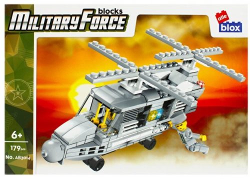 Alleblox kompatibilis építőjáték Military Forece Katonai helikopter 179 db