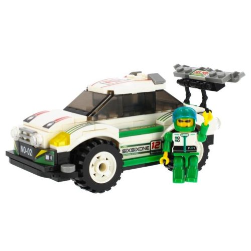 Alleblox kompatibilis építőjáték Racing Team zöld-fehér versenyautó 173 db