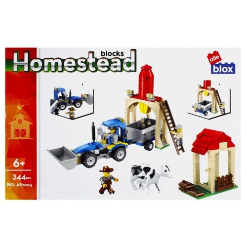 Alleblox kompatibilis építőjáték Homestead Farm traktorral 344 db